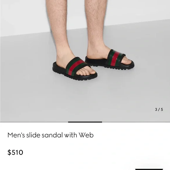Men’s Gucci slides- original price $510 authentic with box